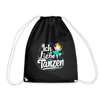 Ich liebe Tanzen Mädchen Ballett Hip-Hop Geschenk - Turnbeutel - Schwarz - Vorne