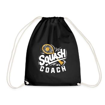 Squashspielen-Coach - Turnbeutel - Schwarz - Vorne