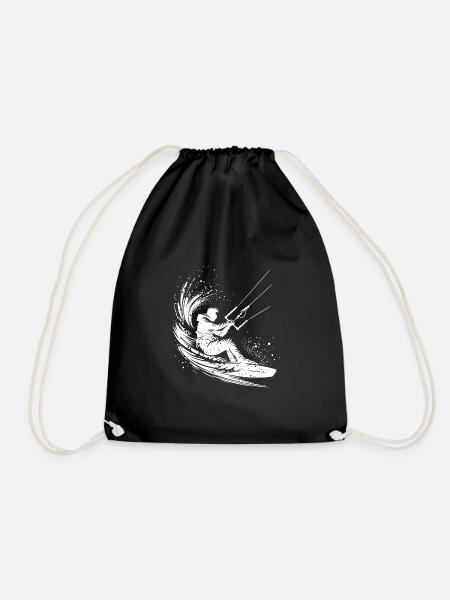 Kite Surfer Splash Wasserspritzer ohne Drachen - Turnbeutel - Schwarz