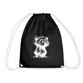 Dirty Fuzzy Bear Kids Drawing - Drawstring Bag - black - Front