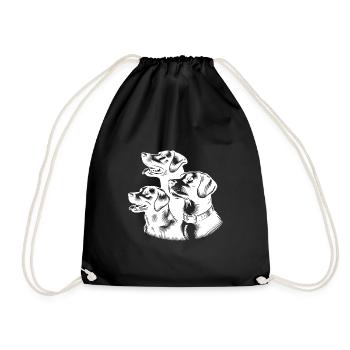 Small Dog Pack as Portrait - Drawstring Bag - black - Front