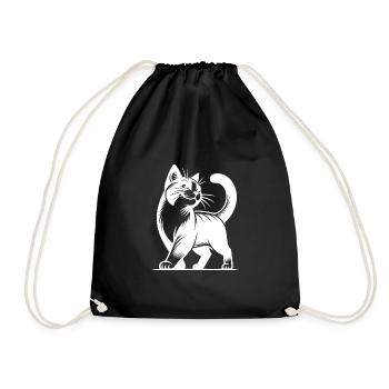 Elegante Stuben Katze mit süssem Blick - Turnbeutel - Schwarz - Vorne