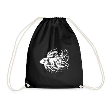 Eleganter Kampffisch wunderschöner Labyrinthfisch - Turnbeutel - Schwarz - Vorne