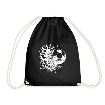 Hammer Football Shot Club Logo Wall Destruction - Drawstring Bag - black - Front