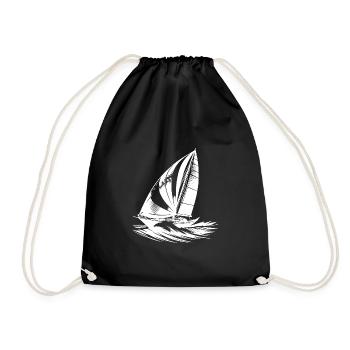 Un voilier élégant sillonne la vague - Sac de sport léger - noir - Devant