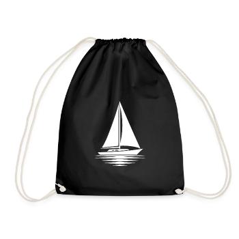 Sailboat with set sails and calm seas - Drawstring Bag - black - Front