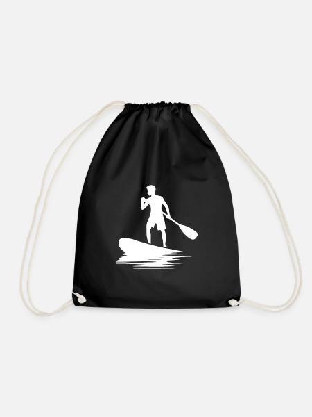 Stand Up Paddling Paddeltechnik auf dem Wasser - Turnbeutel - Schwarz