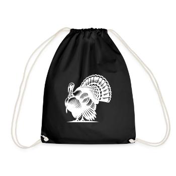 Large turkey with huge plumage - Drawstring Bag - black - Front