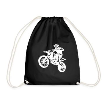 Enduro Hobby Motorsport Off-Road Machine in Jump - Drawstring Bag - black - Front
