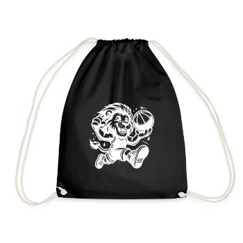Lion radieux orageux avec ballon de basket - Sac de sport léger - noir - Devant