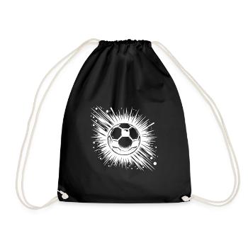 Flying Football Shot Tattoo Logo Style - Drawstring Bag - black - Front