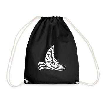 Voilier sur le cap dans les grosses vagues - Sac de sport léger - noir - Devant