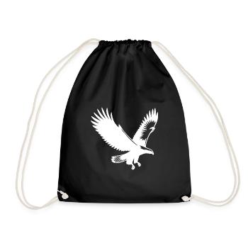 Elegant eagle approaching with broad wings - Drawstring Bag - black - Front