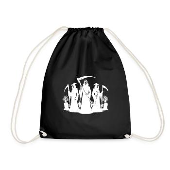 Creepy Grim Reaper Halloween Cemetery Party - Drawstring Bag - black - Front