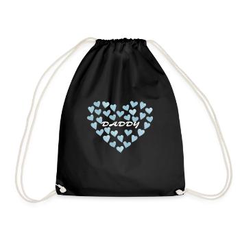 Daddy Love - Blue Hearts | Ideal for Father's Day - Drawstring Bag - black - Front