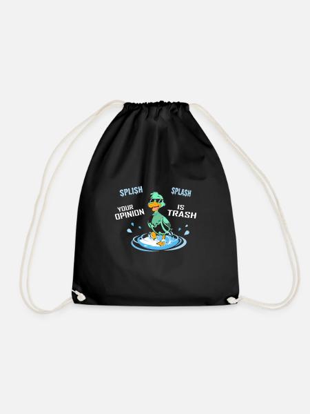 Ente lustiger Spruch - Turnbeutel - Schwarz