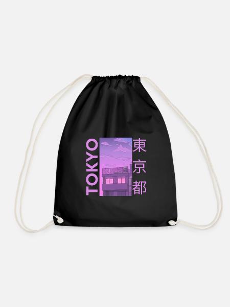 Tokyo Japan, Magenta - Turnbeutel - Schwarz