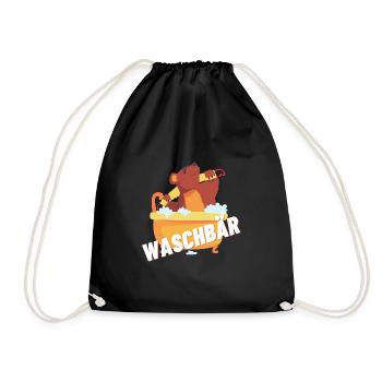 Waschbär - Turnbeutel - Schwarz - Vorne
