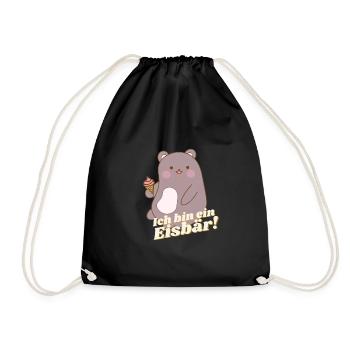 Eisbär, Ich bin ein Eisbär! - Turnbeutel - Schwarz - Vorne