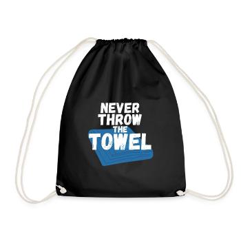 Never throw the Towel - Drawstring Bag - black - Front