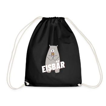 Eisbär, Ich bin ein Eisbär! - Turnbeutel - Schwarz - Vorne