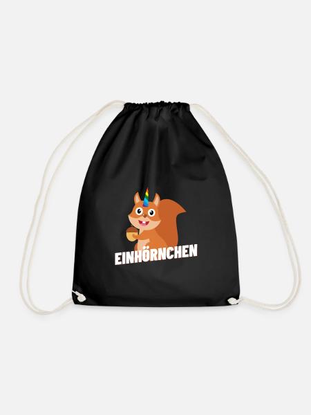 Einhörnchen - Turnbeutel - Schwarz