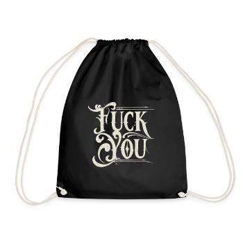 Vintage fuck you - Drawstring Bag - black - Front
