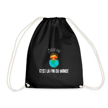 J'peux pas, c'est la fin du monde - Sac de sport léger - noir - Devant