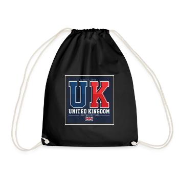 UK - Drawstring Bag - black - Front