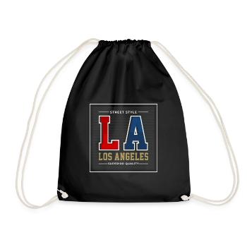 Los Angeles - Drawstring Bag - black - Front