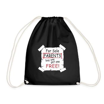 Parents for sale - funny quote - Drawstring Bag - black - Front