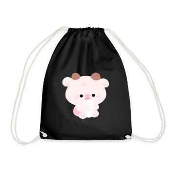 Cow Toddler - Drawstring Bag - black - Front