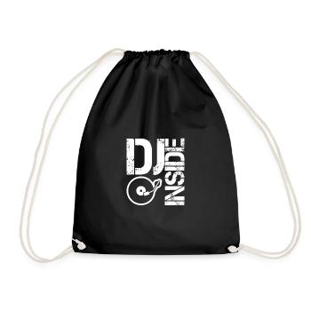 DJ Music Festival Party Turntable Djane Vinyl - Drawstring Bag - black - Front