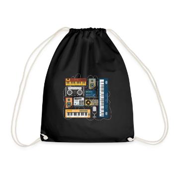 Modular Synthesizer Vintage Dj Mixer Synth - Drawstring Bag - black - Front