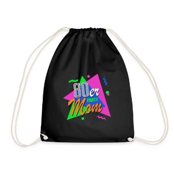 80s Mom - 80s - Colorful + Crazy - Retro - Drawstring Bag - black - Front