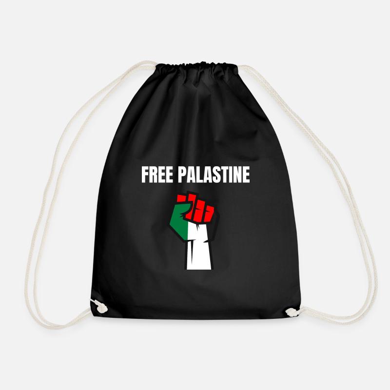 Free Palastine Tshirt Palästina - Turnbeutel - Schwarz