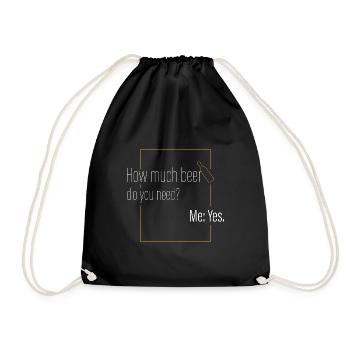How much beer? - Drawstring Bag - black - Front