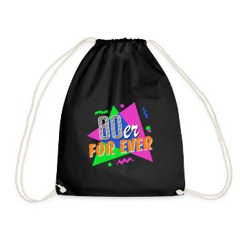 80s For Ever - 80s - colorful + crazy - Drawstring Bag - black - Front