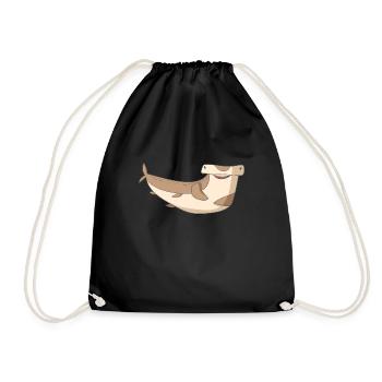 Hammerhead Shark Funny - Drawstring Bag - black - Front