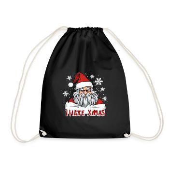 Ich hasse Weihnachten Lustig anti Weihnachten - Turnbeutel - Schwarz - Vorne