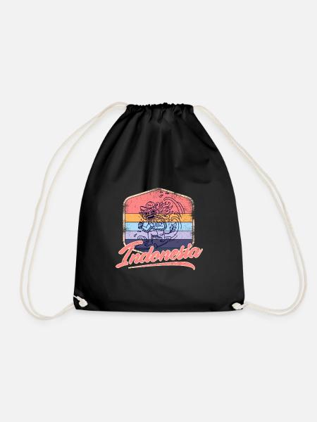 Surfer Indonesien Bali Surfen Barong Welle - Turnbeutel - Schwarz