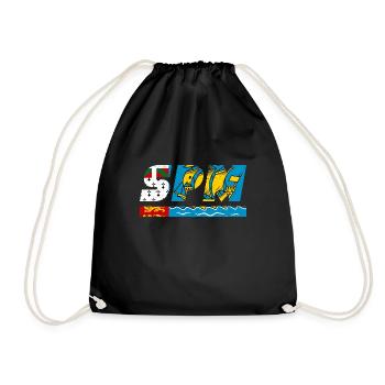 SPM flag flag Saint Pierre and Miquelon Island - Drawstring Bag - black - Front
