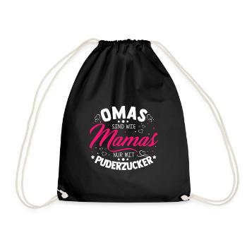 OMAS sind wie MAMAS nur mit Puderzucker - Puderzuc - Turnbeutel - Schwarz - Vorne