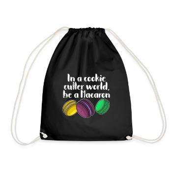 Markonen Hobbybäcker Italien Dessert Spruch - Turnbeutel - Schwarz - Vorne