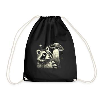 raton laveur mystique avec vaisseau spatial et étoiles - Sac de sport léger - noir - Devant