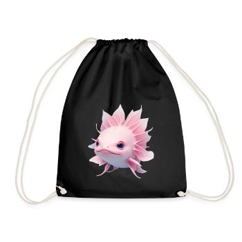 Axolotl Kawaii - Sac de sport léger - noir - Devant