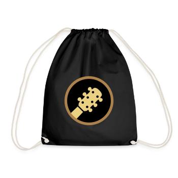 ★ design colors changeable ★ head of a guitar circle - Drawstring Bag - black - Front