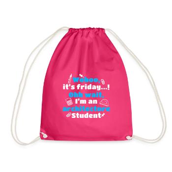 Student Architecture Architect Architectural Studies - Drawstring Bag - fuchsia - Front