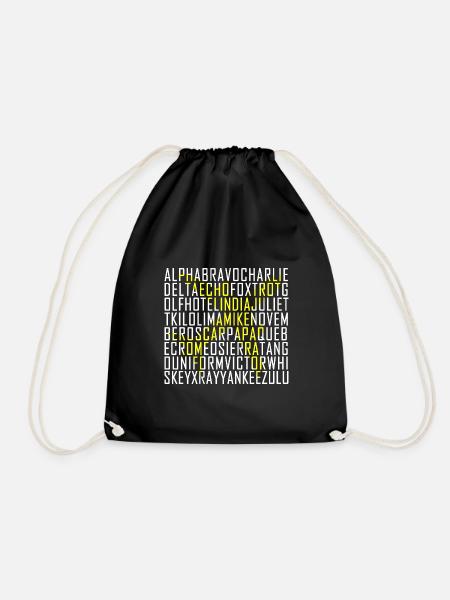 Pilot Aircraft Morse Alphabet Air Traffic Controller Radio - Drawstring Bag - black