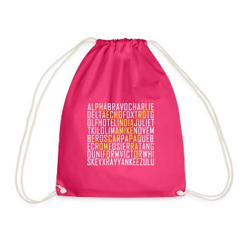 Pilote avion Morse Alphabet Contrôleur aérien Funker - Sac de sport léger - fuchsia - Devant